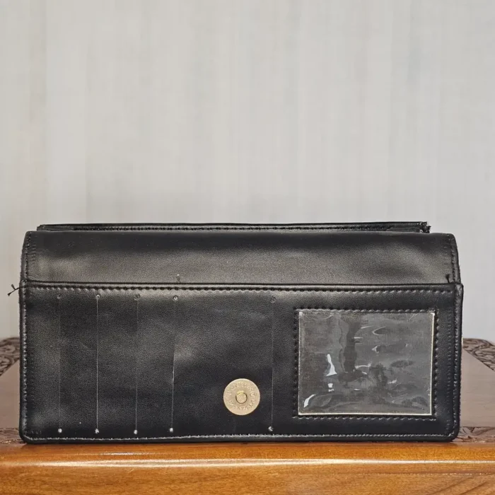 Kashmiri Rich Black Wallet with Floral Aari Embroidery and Handle - Pahalgam Collection - Image 4