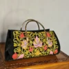 Kashmiri Aari Black Clutch with Sling and Steel Handle