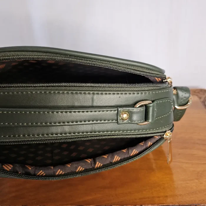 Kashmiri Floral Green Messenger Box Bag with Sling and Dual Pockets - Pahalgam Collection - Image 4