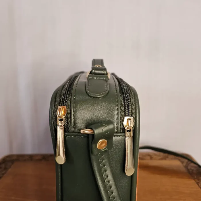 Kashmiri Floral Green Messenger Box Bag with Sling and Dual Pockets - Pahalgam Collection - Image 3