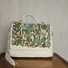 Kashmiri White Aari Embroidered Flip Bag with Sling - Pahalgam Collection