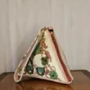 Kashmiri White Triangle Potli Bag with Aari Embroidery - Pahalgam Collection