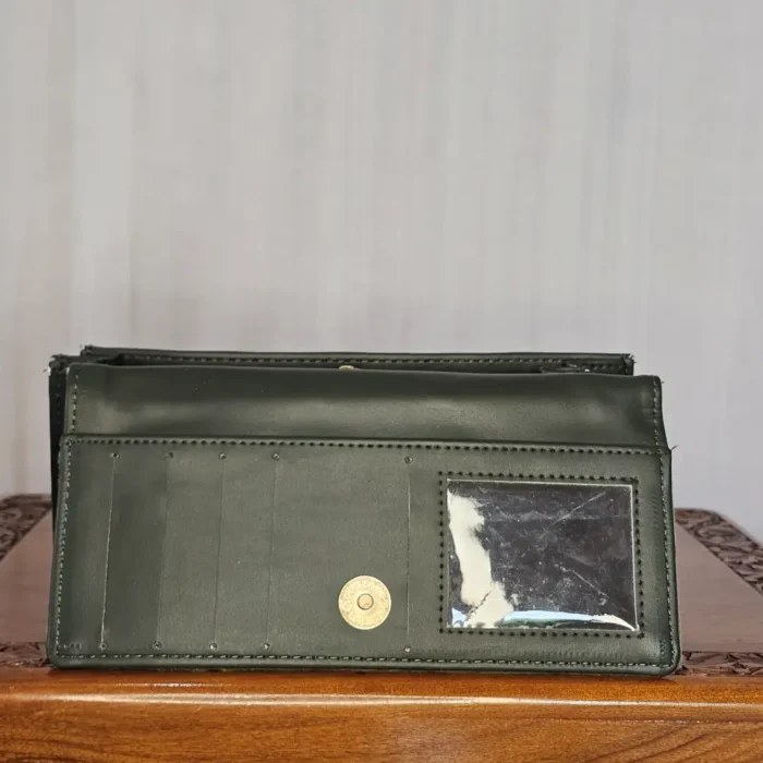 Kashmiri Green Wallet with Handle and Aari Work - Pahalgam Collection - Image 3