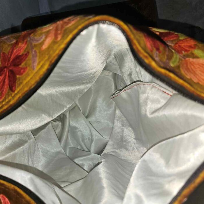 Kashmiri Mustard Convertible Backpack - Aari Detail | Arabian Pithoo  - Pahalgam - Image 6