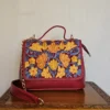 Kashmiri Maroon Aari Panel Flip Bag with Sling and Back Pocket - Pahalgam Collection