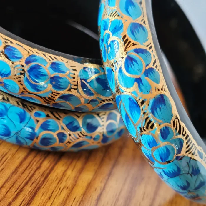 Kashmiri Paper Machie Bangles – Set of 3 - Image 4