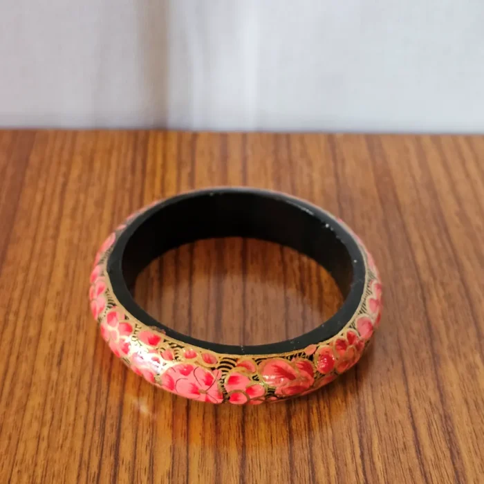 Kashmiri Bangle Set of 3 – Pinkish Hues in Paper Machie - Image 7