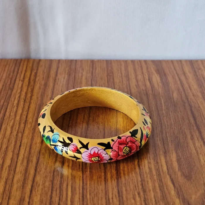 3-Piece Kashmiri Paper Machie Bangle Set – Classic Floral Design - Image 7