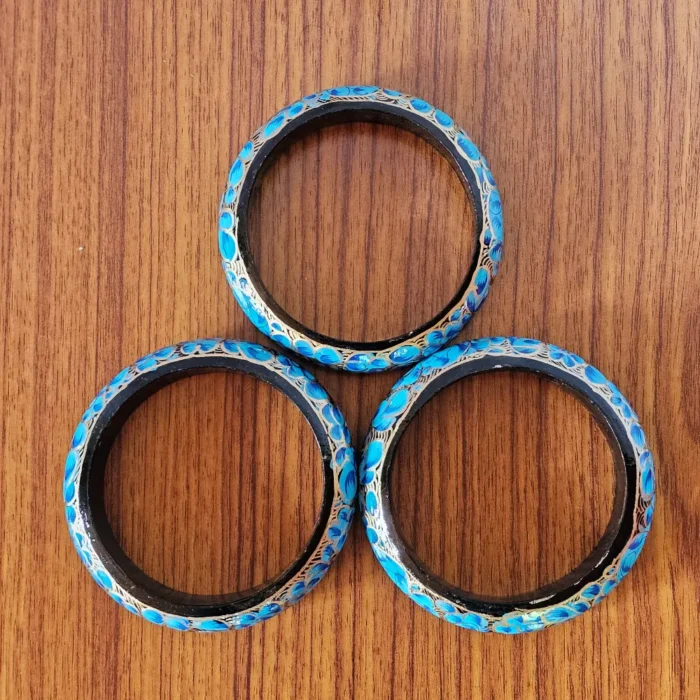 Kashmiri Paper Machie Bangles – Set of 3 - Image 6