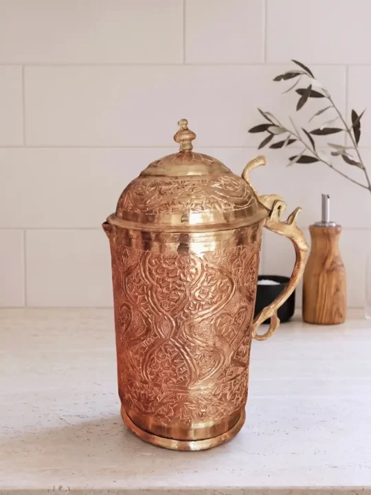 Pure Copper Hand Engraved Jug