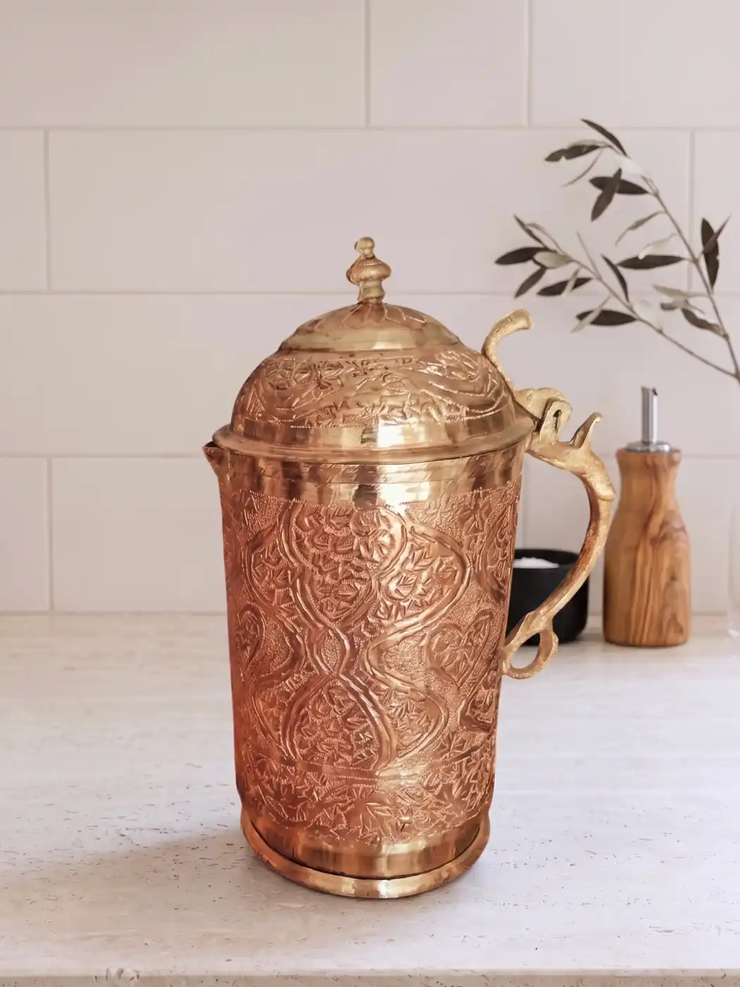 Pure Copper Hand Engraved Jug