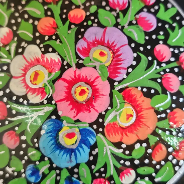 Kashmiri Black Paper Machie Round Coaster Box - Image 7