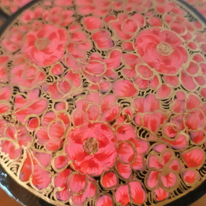 Traditional Kashmiri Coaster Box in Paper Machie - Image 4