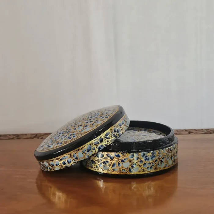 Kashmiri Paper Machie Coaster Set – Multicolor Floral Magic - Image 2
