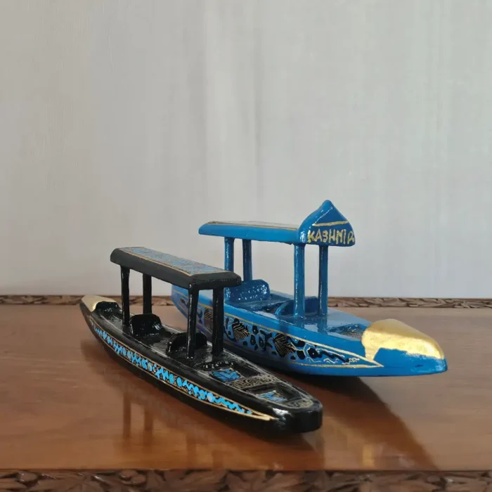 Kashmiri Paper Machie Shikara – Blue and Black Tones