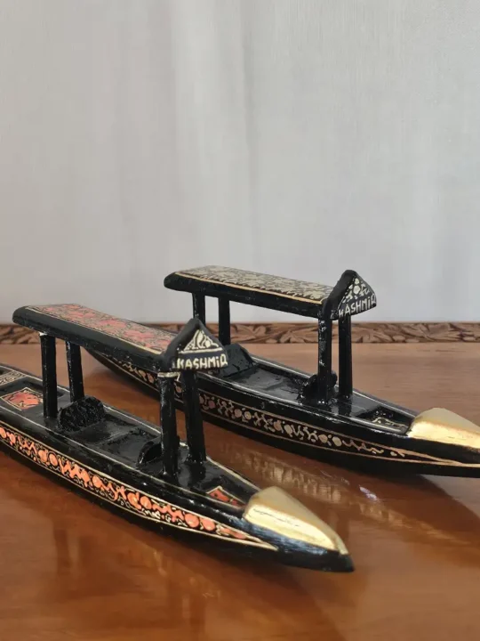 Kashmiri Paper Machie Pair of Shikara in Paper Machie Art