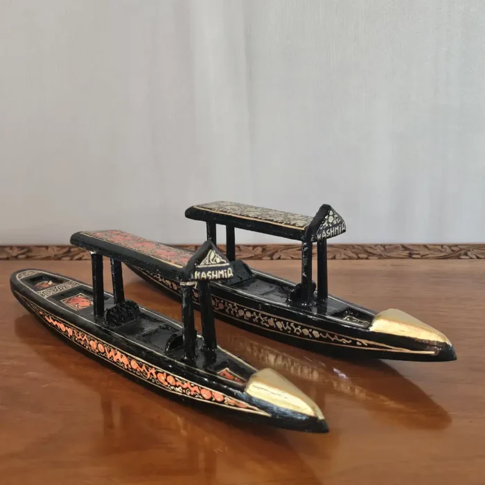 Kashmiri Paper Machie Pair of Shikara in Paper Machie Art