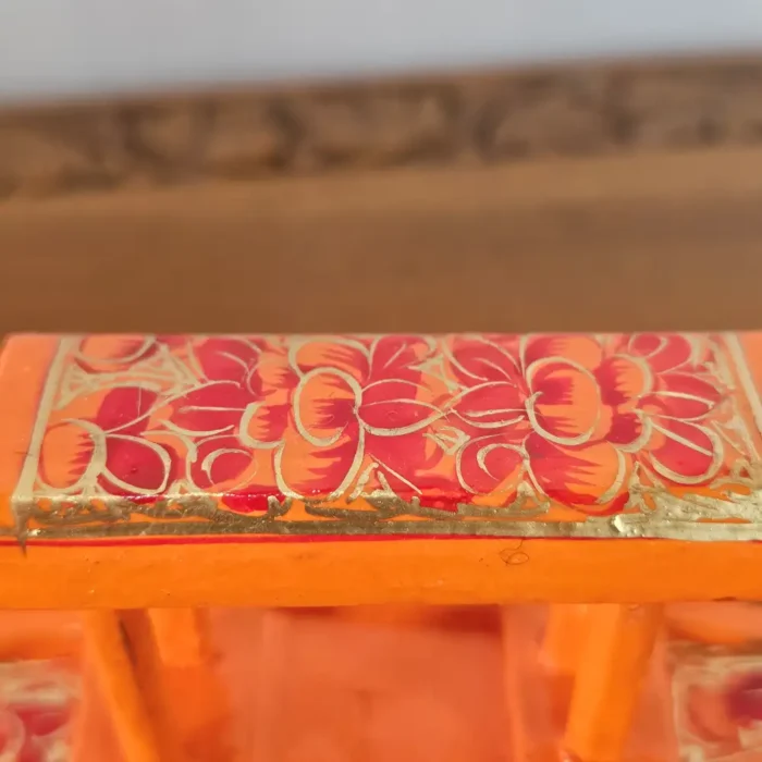 Miniature Kashmiri Paper Machie Shikara – Garden Bloom Design - Image 4