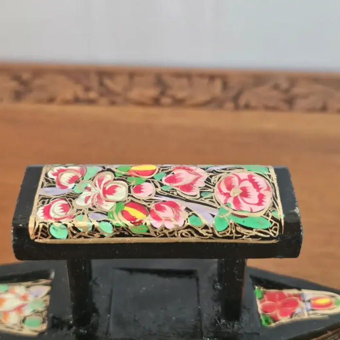 Small Paper Machie Black Shikara - Floral Elegance - Image 4