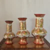 Set of 3 Kashmiri Paper Machie Flower Vases - Hand Painted