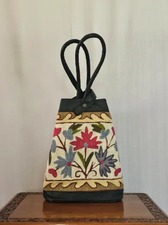 Kashmiri Hand Chain Stitch Embroidered Handbag