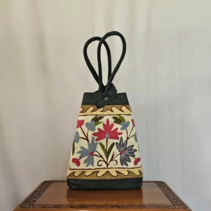 Kashmiri Hand Chain Stitch Embroidered Handbag