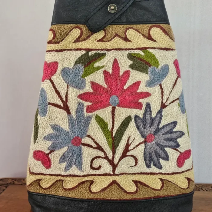 Kashmiri Hand Chain Stitch Embroidered Handbag - Image 2
