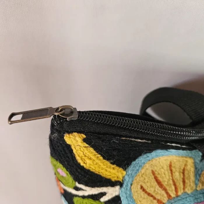 Kashmiri Hand Chain Stitch Embroidered Handbag | Wool Thread Embroidery - Image 4
