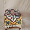 Traditional Kashmiri Bedside Runner in Dusooty Cotton with Chain Stitch Embroidery (5×1 ft)