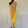 Yellow Kashmiri Chinar Saree with Multi Aari Work | Lal Bazaar