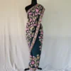 Kashmiri Dark Green Chinar Saree with Multi Aari Work | Lal Bazaar