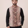 Kashmiri Men Kani Cream Jacket | Waist Coat - Lal Bazaar Collection