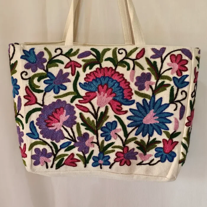 Kashmir Hand Embroidered Crewel Work Kashmiri Bag - Image 2