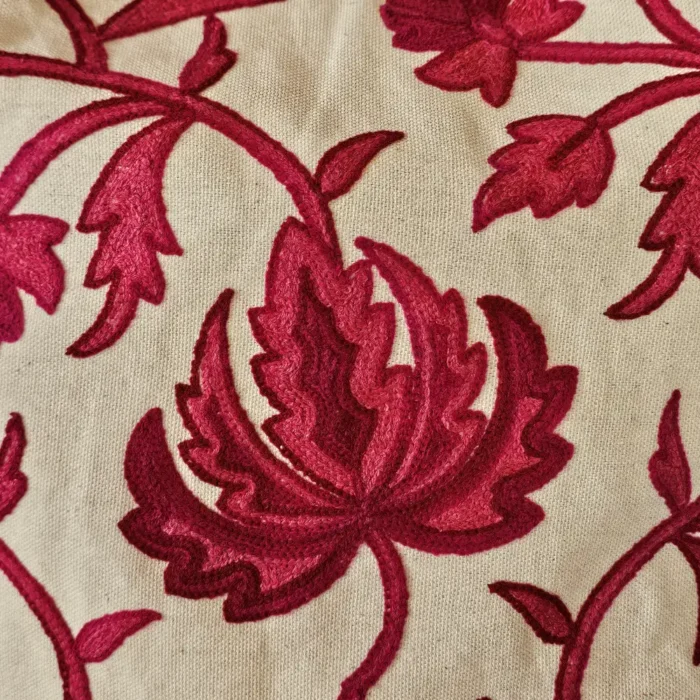 Kashmiri Floral Long Crewel Bag with Sleek Black Handle – Pahalgam Collection - Image 2
