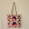 Kashmiri Crewel Embroidered Tote Bag | Shoulder Bag with Floral Embroidery - Pahalgam