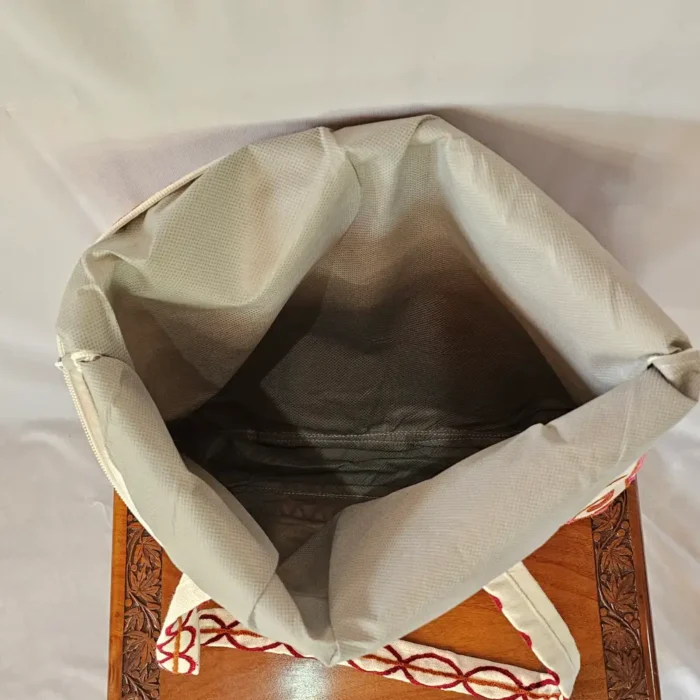 Kashmiri Crewel Embroidered Tote Bag | Shoulder Bag with Floral Embroidery - Pahalgam - Image 4