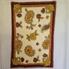 White Kashmiri Hand Chain Stitch Wall Hanging with Badam Motifs
