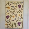 Kashmiri White Chain Stitch Wall Hanging - Hand Embroidery