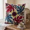 Set of 2 - Kashmiri Cotton Chinar Cushion Cover with Crewel Embroidery | 16x16