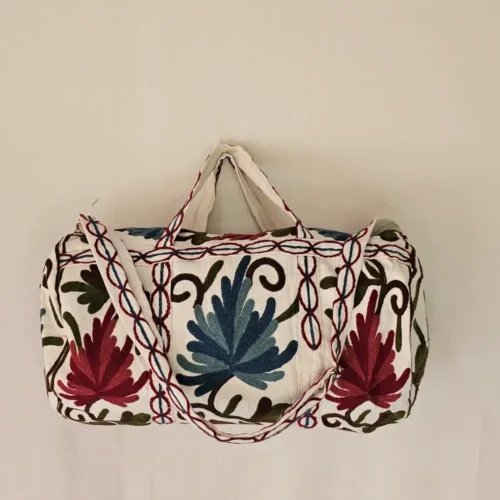Kashmiri Small Crewel Embroidered Dholki Bag with Floral Embroidery - Pahalgam