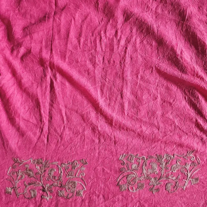 Kashmiri Pink Cotton 2PC Unstitched Suit Fabric With All over Jaal Badami Work - Khayam - Image 4