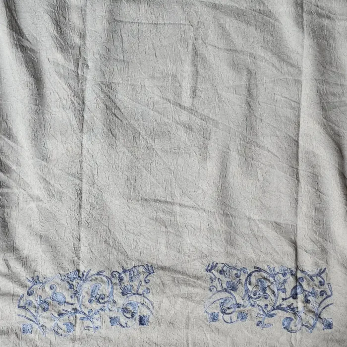 Beige Kashmiri Cotton 2PC Unstitched Suit Fabric With All over Jaal Badami Work - Khayam - Image 4