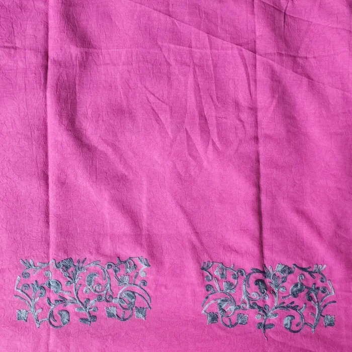 Pinkish Kashmiri Cotton 2PC Unstitched Suit Fabric With All over Jaal Badami Work - Khayam - Image 4