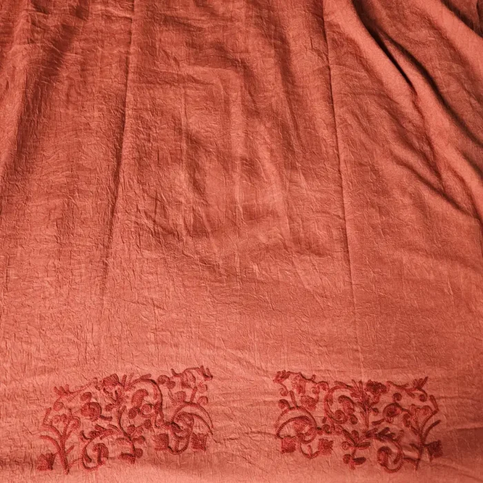 Dusty Pinkish Kashmiri Cotton 2PC Unstitched Suit Fabric With All over Jaal Badami Work – Khayam - Image 4