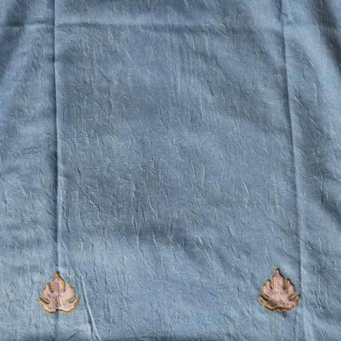 Blue 2PC Kashmiri Crush Cotton Unstitched Suit With All Over Chinari Aari work Design- Khayam - Image 4