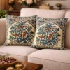 Pair of Dusoot Cotton Cushion Covers with Wool Chain Stitch - Tree of Life (18x18)