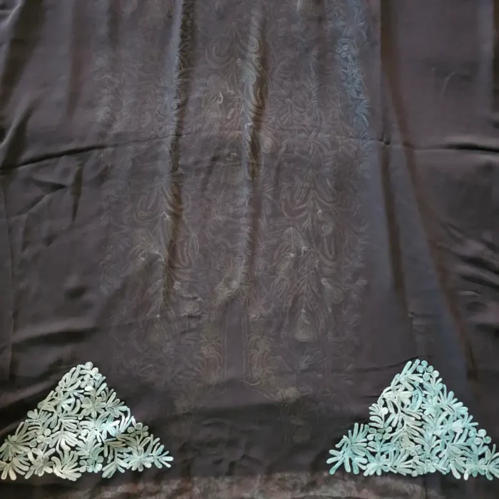 Black 3PC Ari Embroidered Georgette Kashmiri Suit Ze Rang - Dal Jheel - Image 5