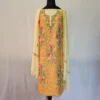 Yellow 3PC Ari Embroidered Georgette Kashmiri Suit Ze Rang - Dal Jheel