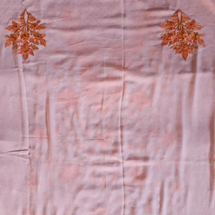 Baby Pink 3PC Ari Embroidered Georgette Kashmiri Suit Akh Rang - Dal Jheel - Image 2