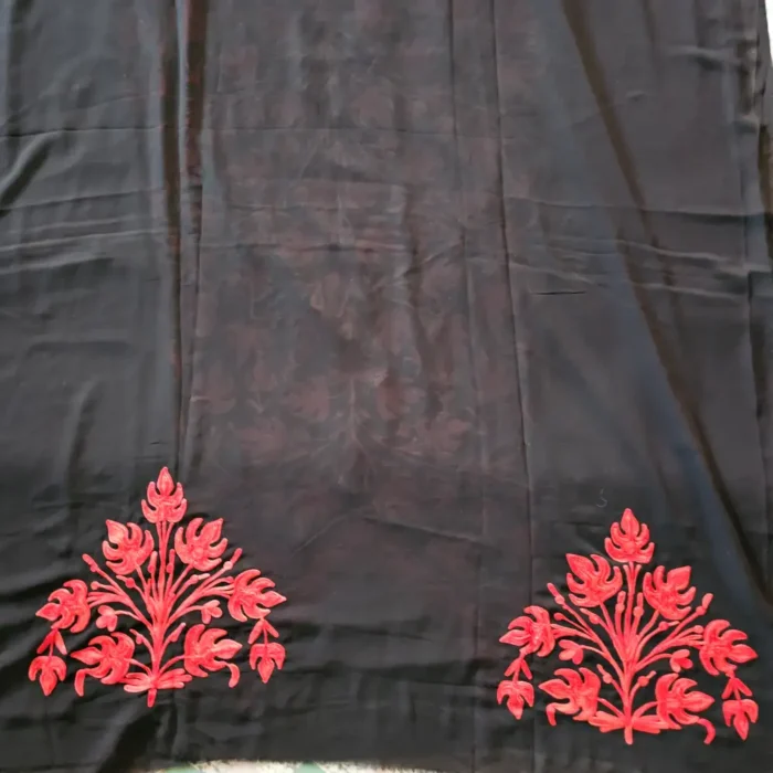 Black 3PC Ari Embroidered Georgette Kashmiri Suit Ze Rang - Dal Jheel - Image 5